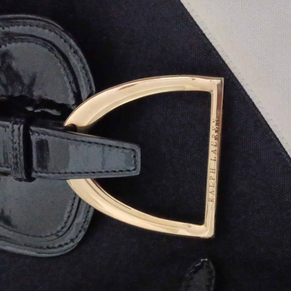 Ralph Lauren Black Patent Leather Backpack - Picture 2 of 10